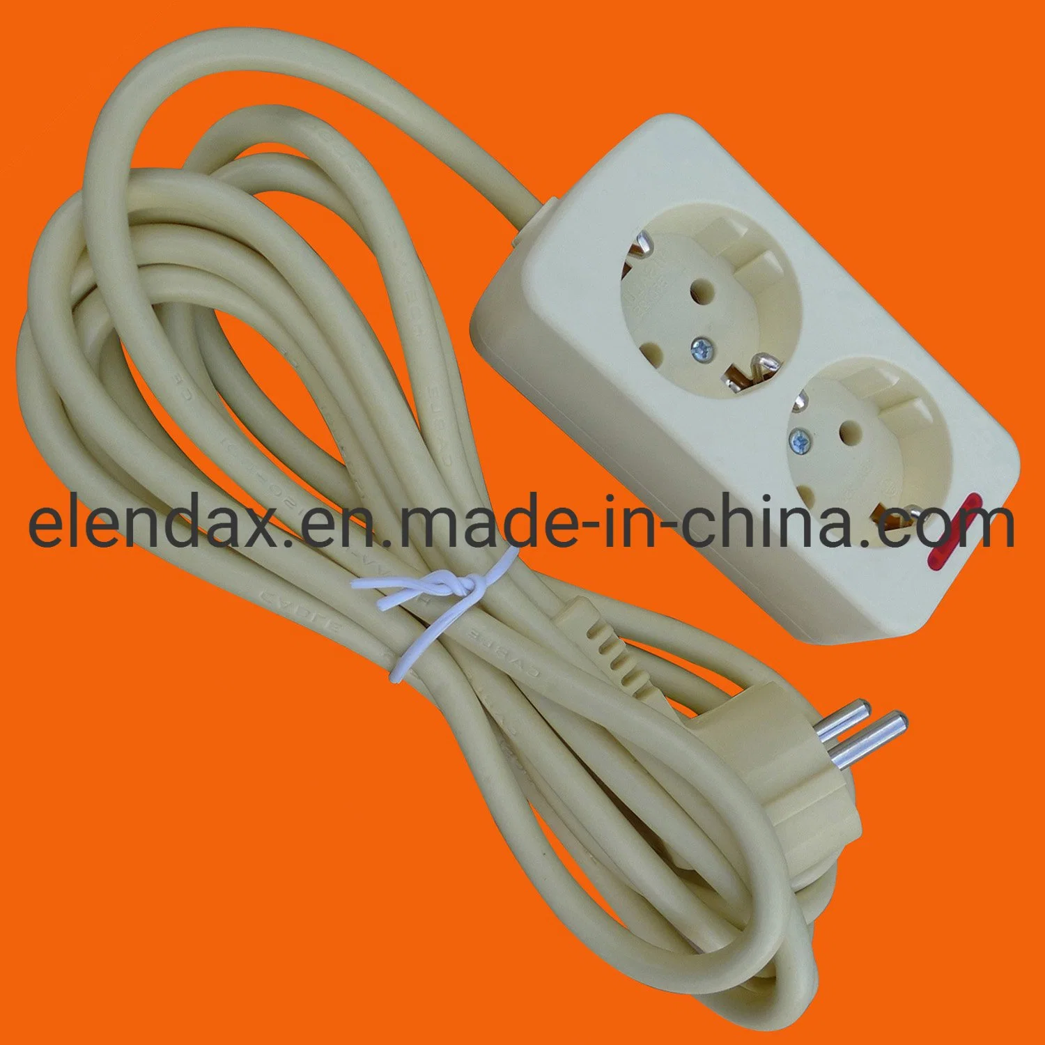 2-Way European Power Cable Socket Light Switch with Earth (E5002ES)