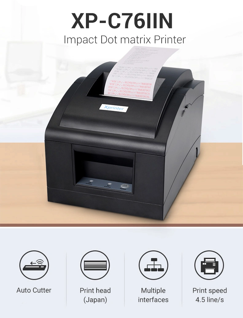 XPRINTER XP-76IIN Новый запуск 76 мм термопринтер квитанции принтера