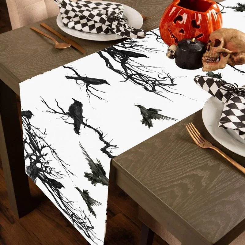 Halloween Vinyl Rectangular Table Runner Halloween Party Home Dining Table Оформление