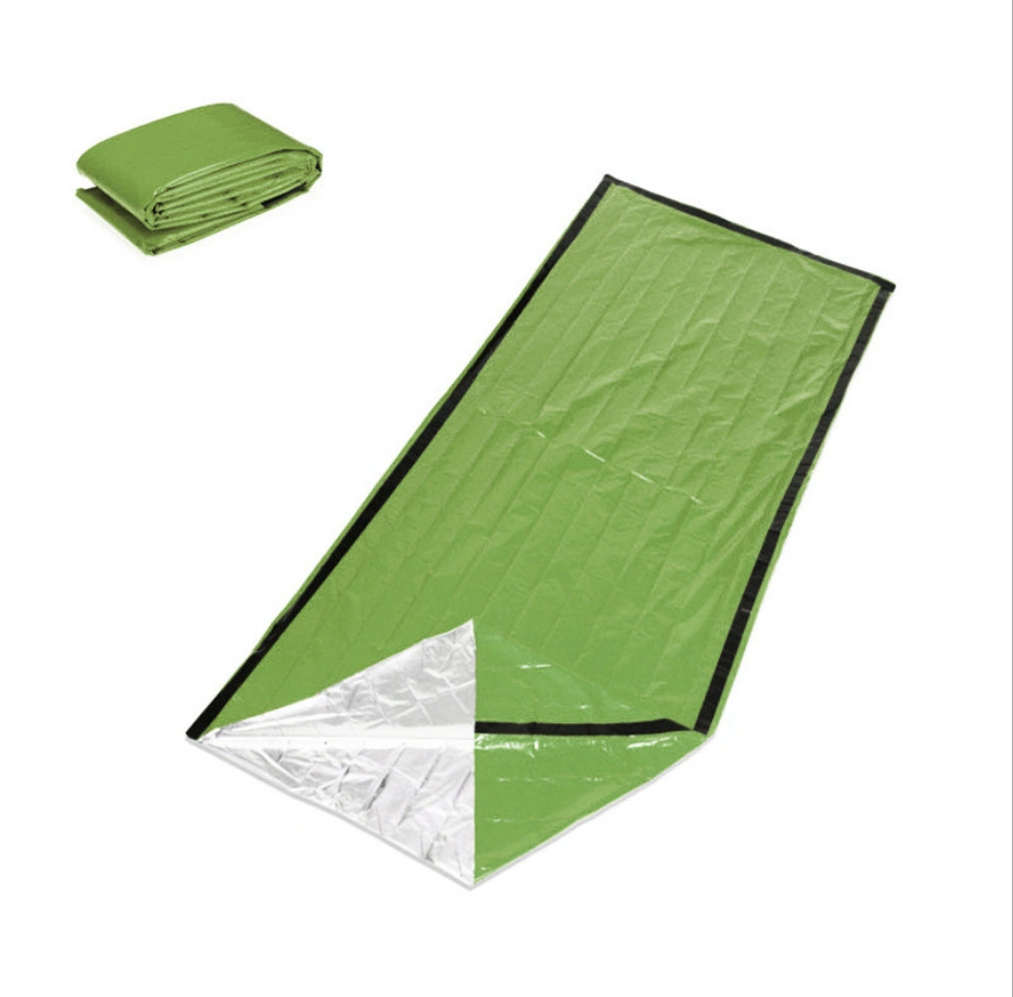 Aluminum Coated PE Emergency Insulation Blanket - Single Person Camping Survival Sleeping Bag