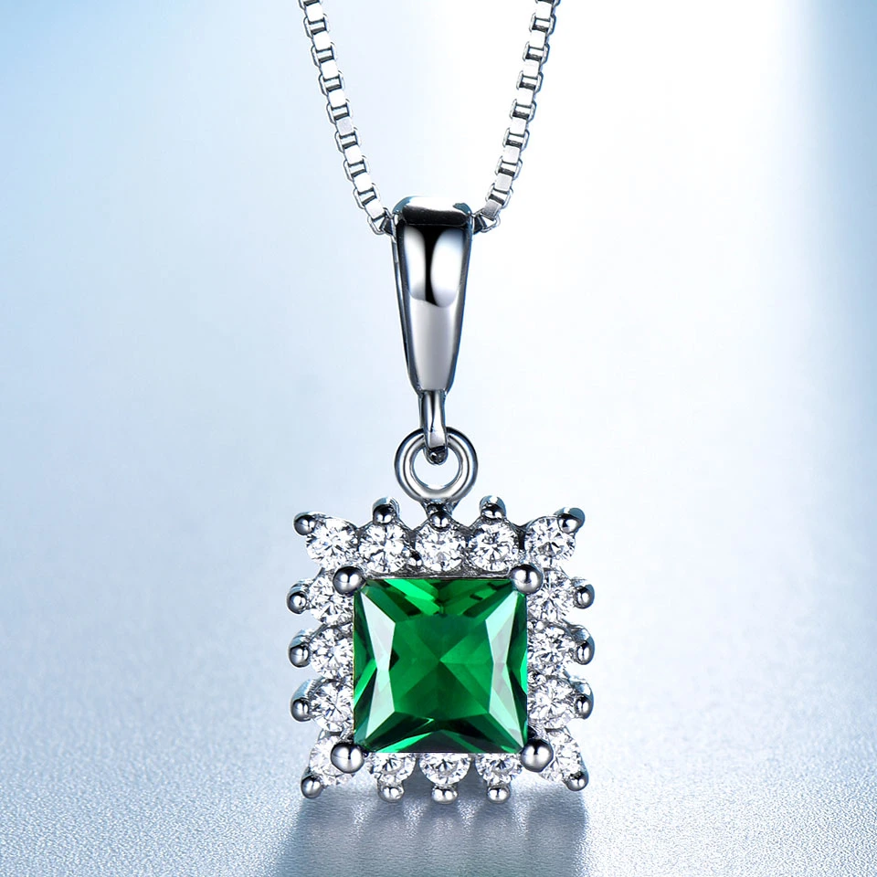 925 Sterling Silver Jóias Gemstone Esmeralda Verde Definido
