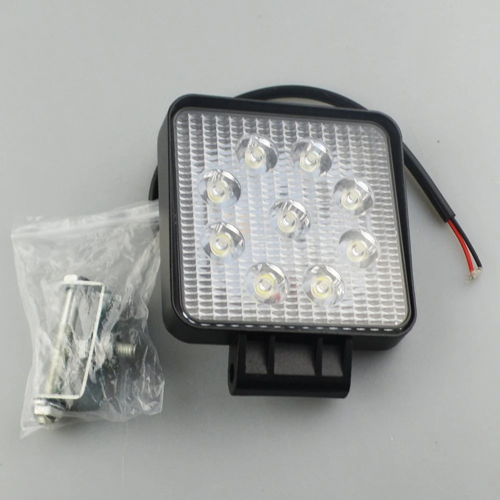 CE RoHS 9LED 27W 3030 Truck LED Work Light Square Spot Flood Beam 18W 24W 27W LED Work Light