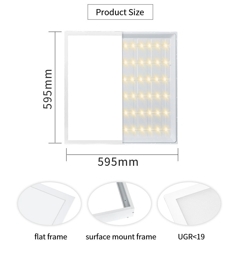 Iluminación Interior LED de Orion de techo LED de luz tenue 60*60 60x60cm con retroiluminación LED Lámpara Luz de pantalla plana de 36W 40W 48W panel LED para el Hospital de la Oficina de supermercados