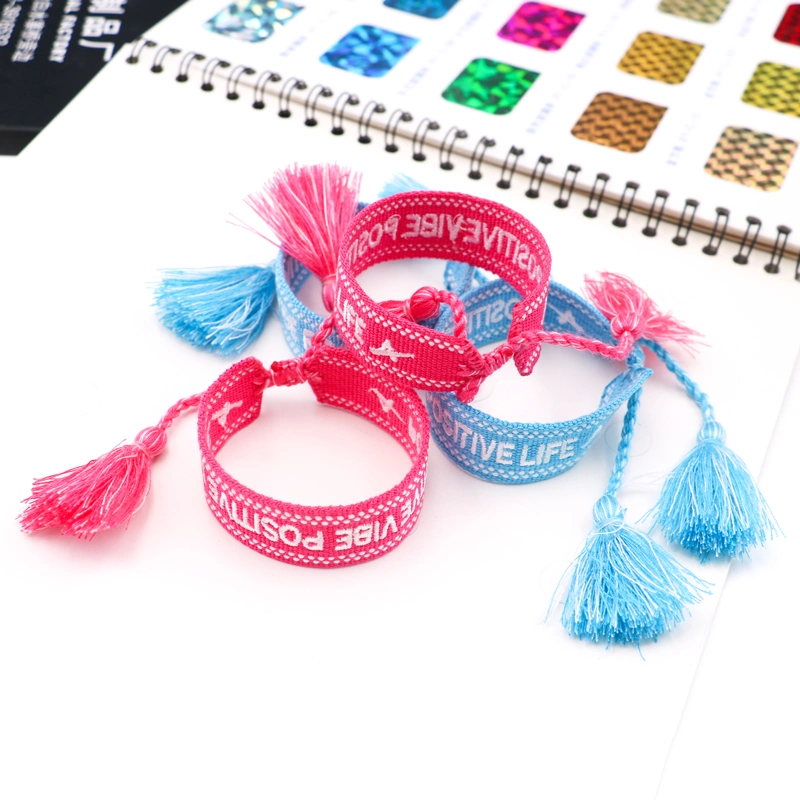 Fashion Woven Charm Embroidery Blue Terylene Weave Bracelets Business Gifts