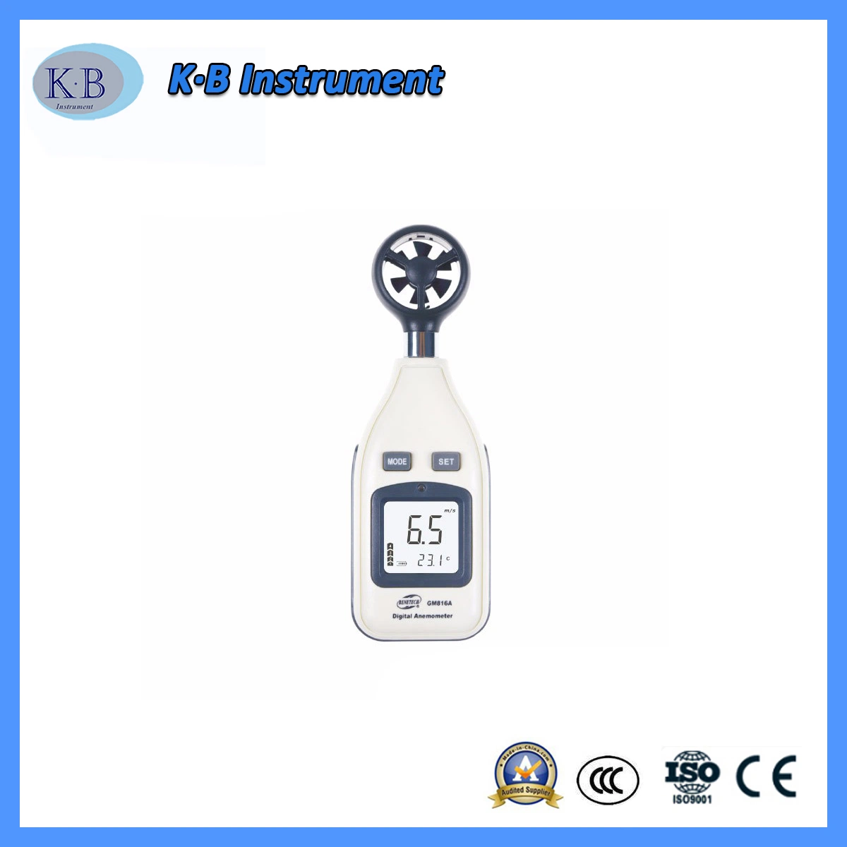 GM8903 LCD Digital Temperature Anemometer 0.001m/S, 0.1c Resolution