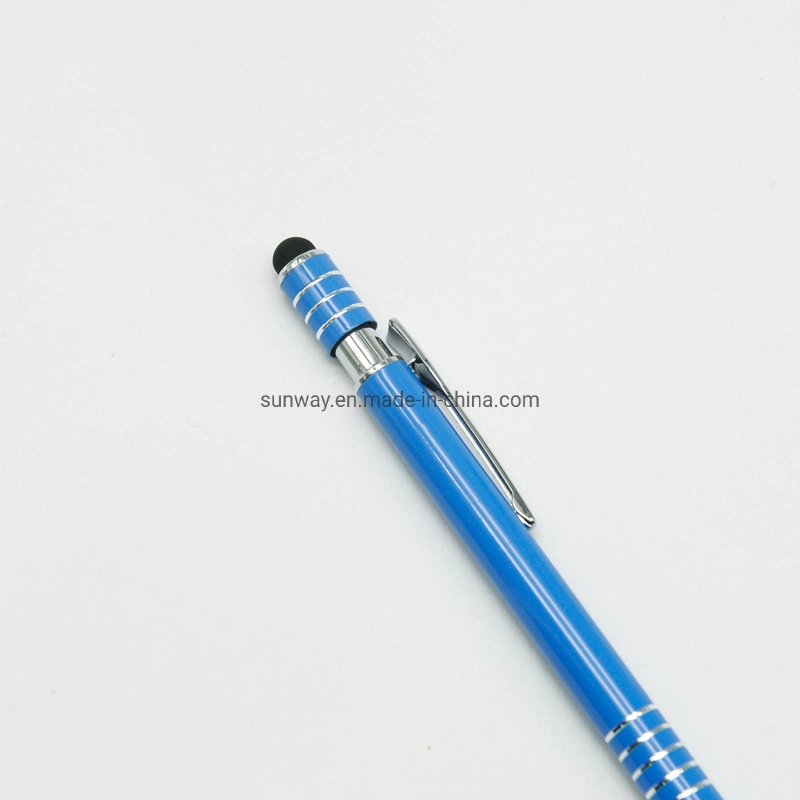 Stylus Stylet multifonction d'usine de plume en métal bleu Stylos à bille 1.0mm