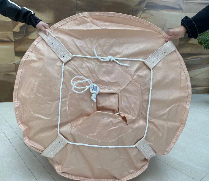 PP bolsas Jumbo Big Bag 1000kg de Color Beige Bolsas de embalaje grandes para polvo 2-estilo de lazo