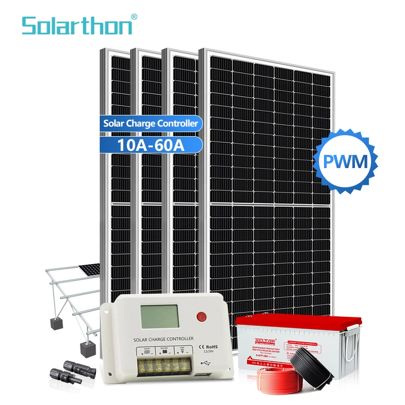 Solarthon 10A 20A 30A USB batería de panel de controlador de carga solar Regulador inteligente 12V 24V