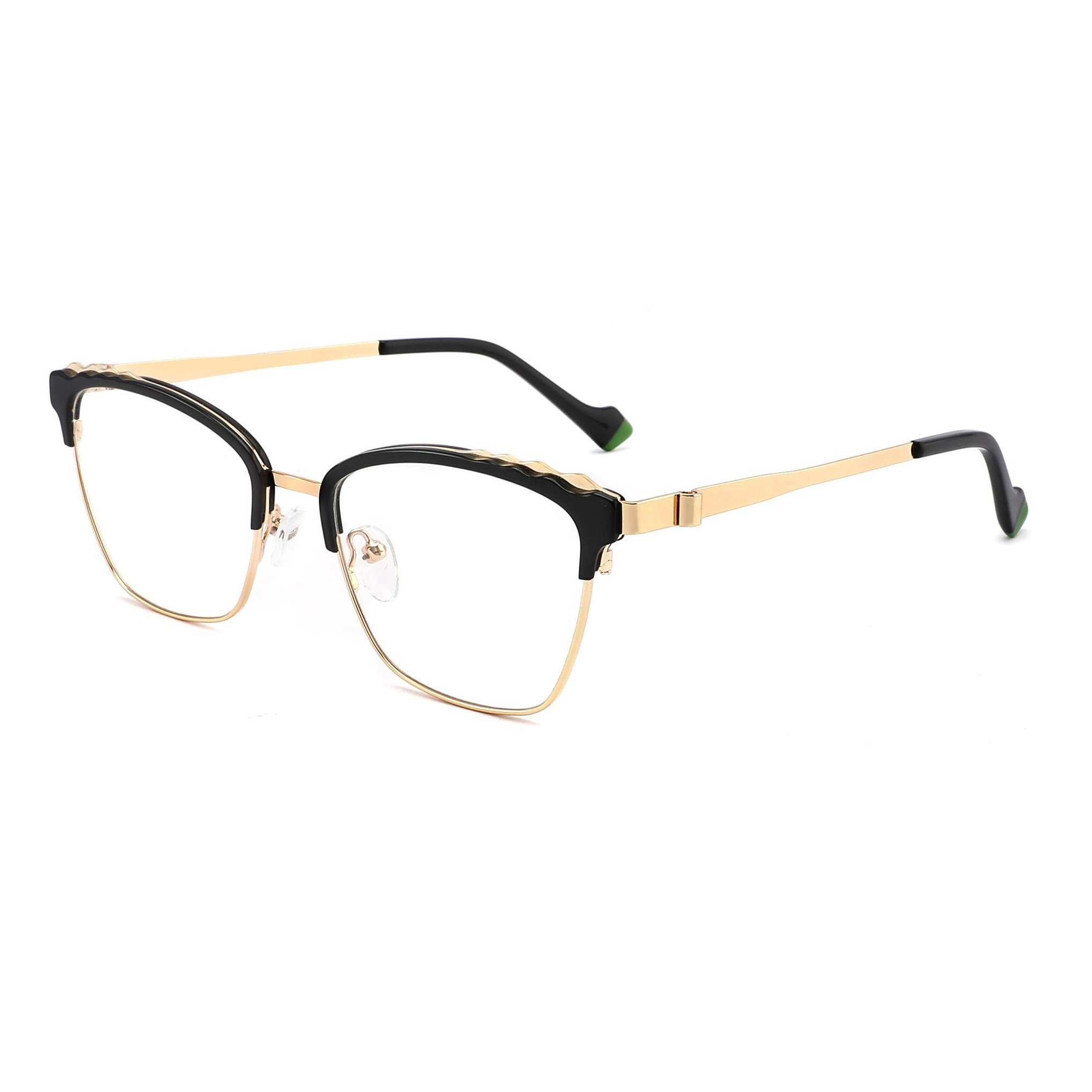 Unique Design Wave Cutting Metal Design for Grateful Women Ladies Acetate Optical Frames