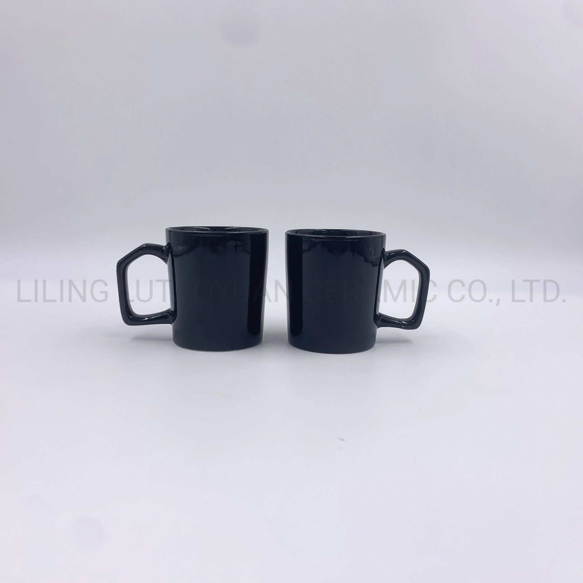 Porcelain Dinnerware Set/China Wholesale/Supplier Black Diamond Handle Coffee Mug Kitchen Utensils Decoration with Customized Color Pattern Logo and Designs