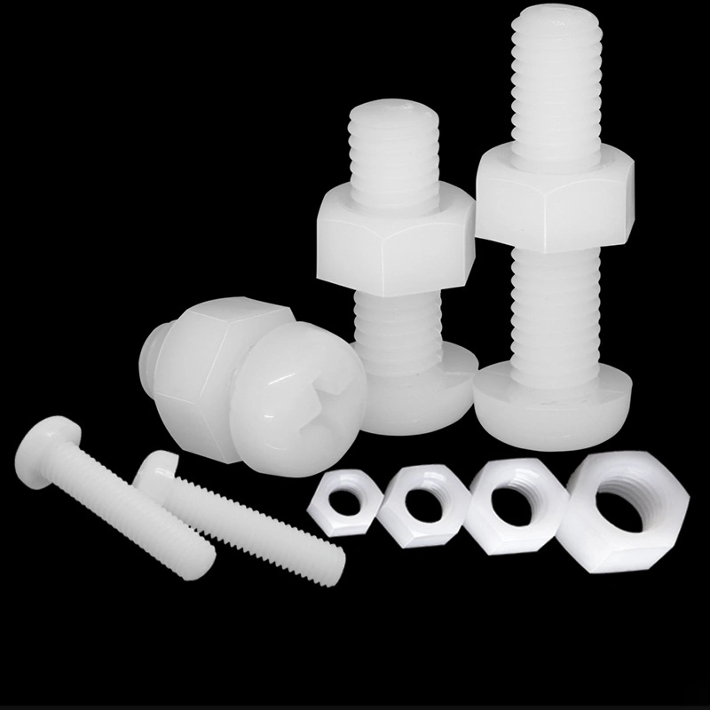 Nylon PA6 Hexagon Bolt and Nut Flat Washer Combination Three Sets of Nylon PA66 Insulation Plastic Screw