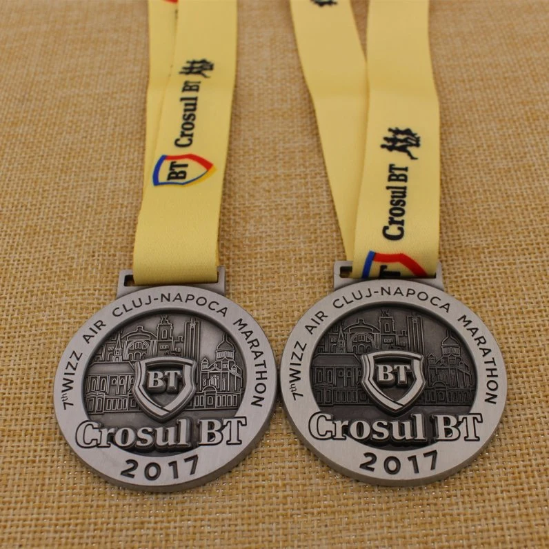 Customized Metal Leicester Half Marathon Medallion with Custom Ribbon