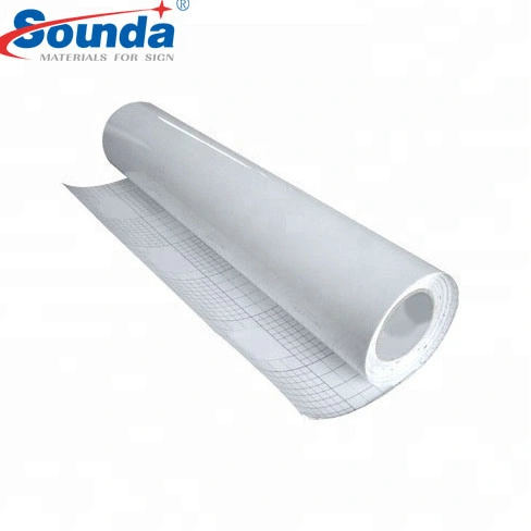 De doble cara PVC laminado en frío Fillm adhesivo transparente liberación de papel blanco