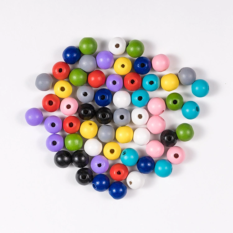 Children's Solid Color 16mm Colored Wooden Beads Loose Beads