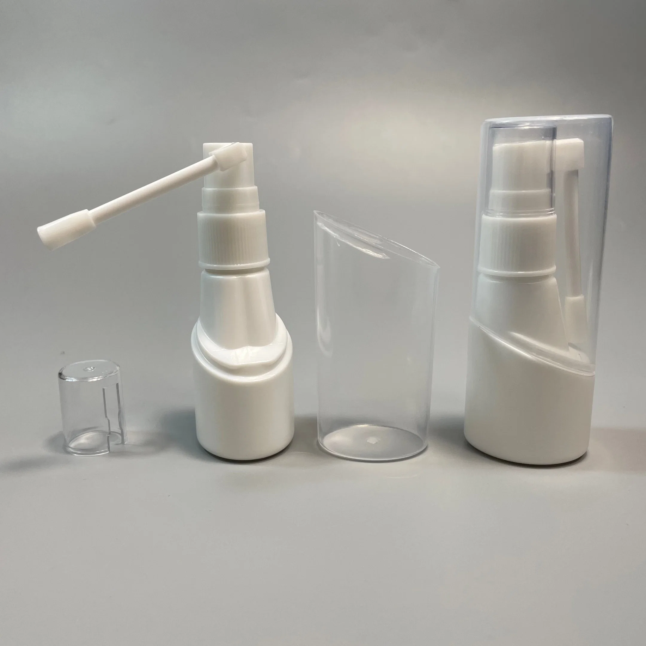 30ml /1oz 50ml Empty Refillable White Plastic Medical Mouth Oral Spray Bottles Pump Sprayer Container Vial for Saline Water Wash