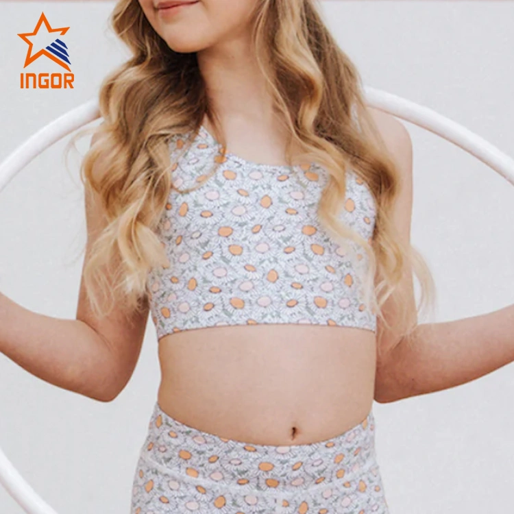 Ingor Sportswear Kids Active Wear with Breathable and Quick Children Swimwear Kids Sports Crop Top