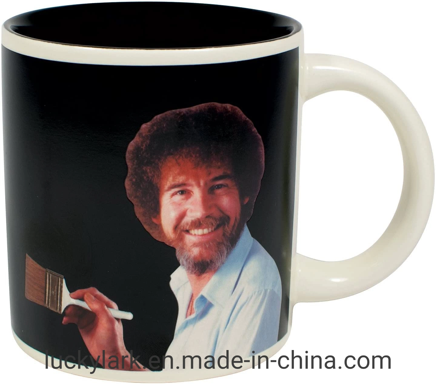 Bob Ross Heat Changing Mug - Add Coffee or Tea and a Happy Little Scene Appears - Comes in a Fun Gift Box