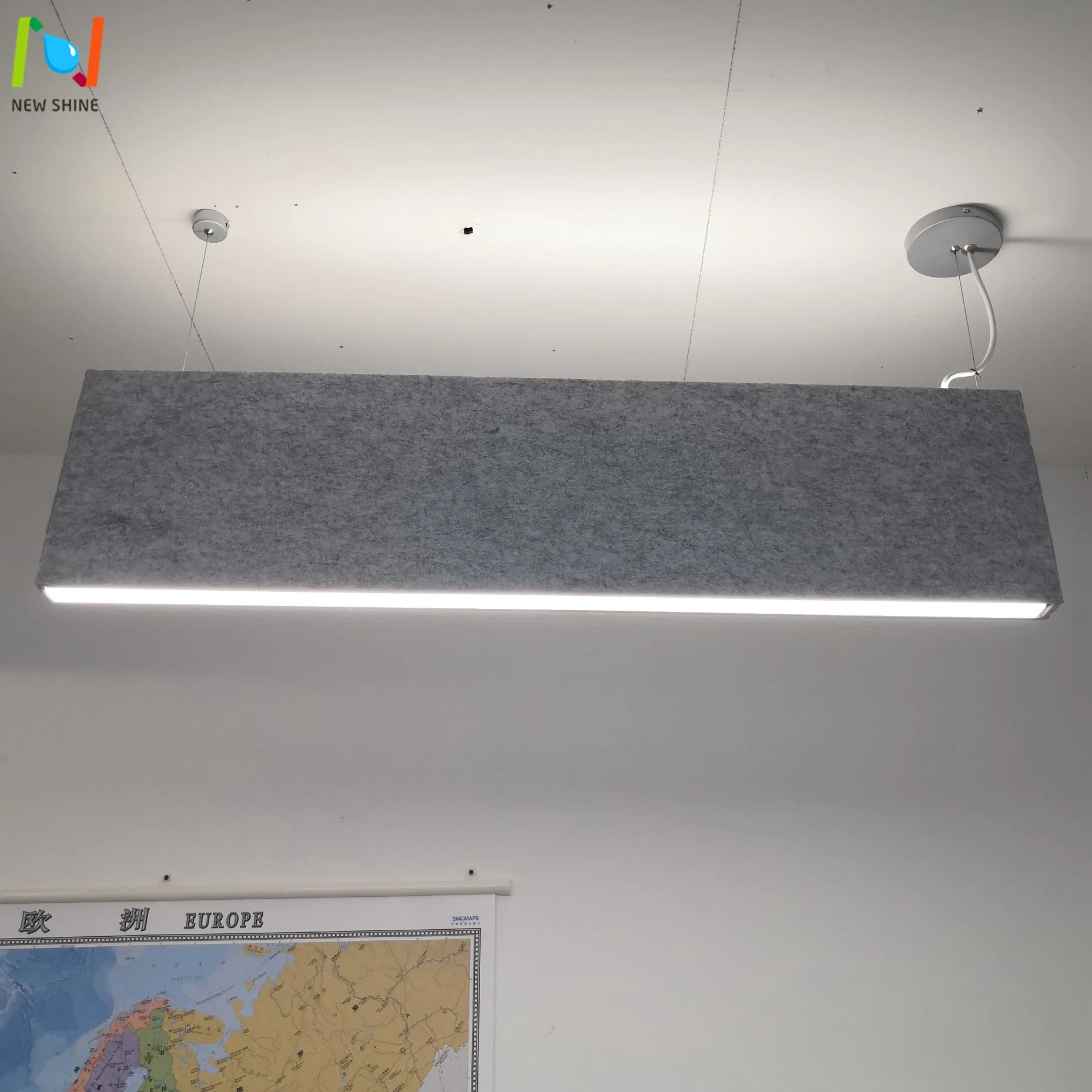 Подвесной светодиодный линейный подвесной светильник с акустическим звуком, офисный потолок