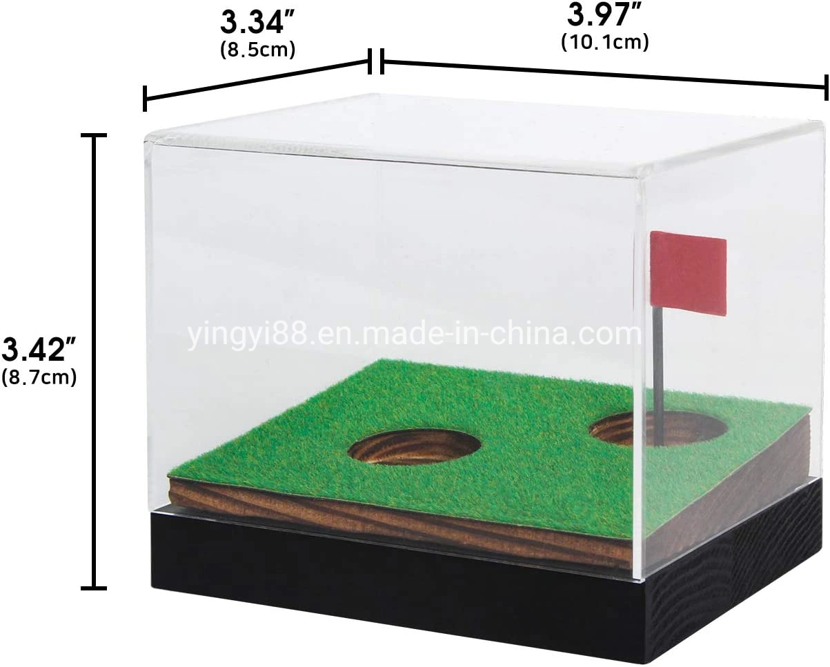 Luxury Acrylic Golfball Display Box with Wood Base