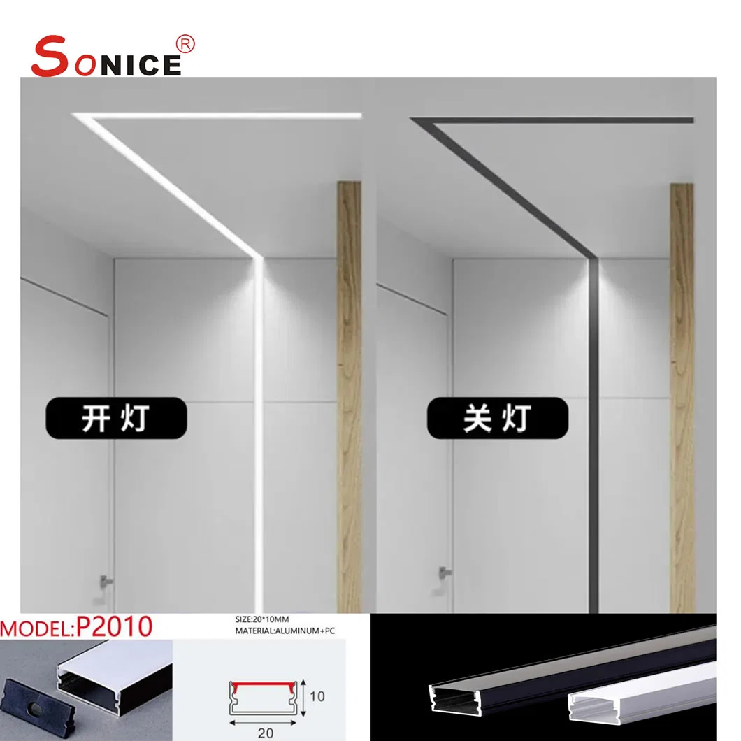 P2010W64 Black Drywall LED Channel for Wall and Ceiling