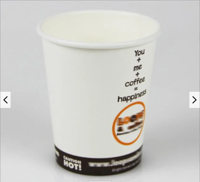 Disposable Customized Printing Single Wall Paper Cups with Lids for Coffee