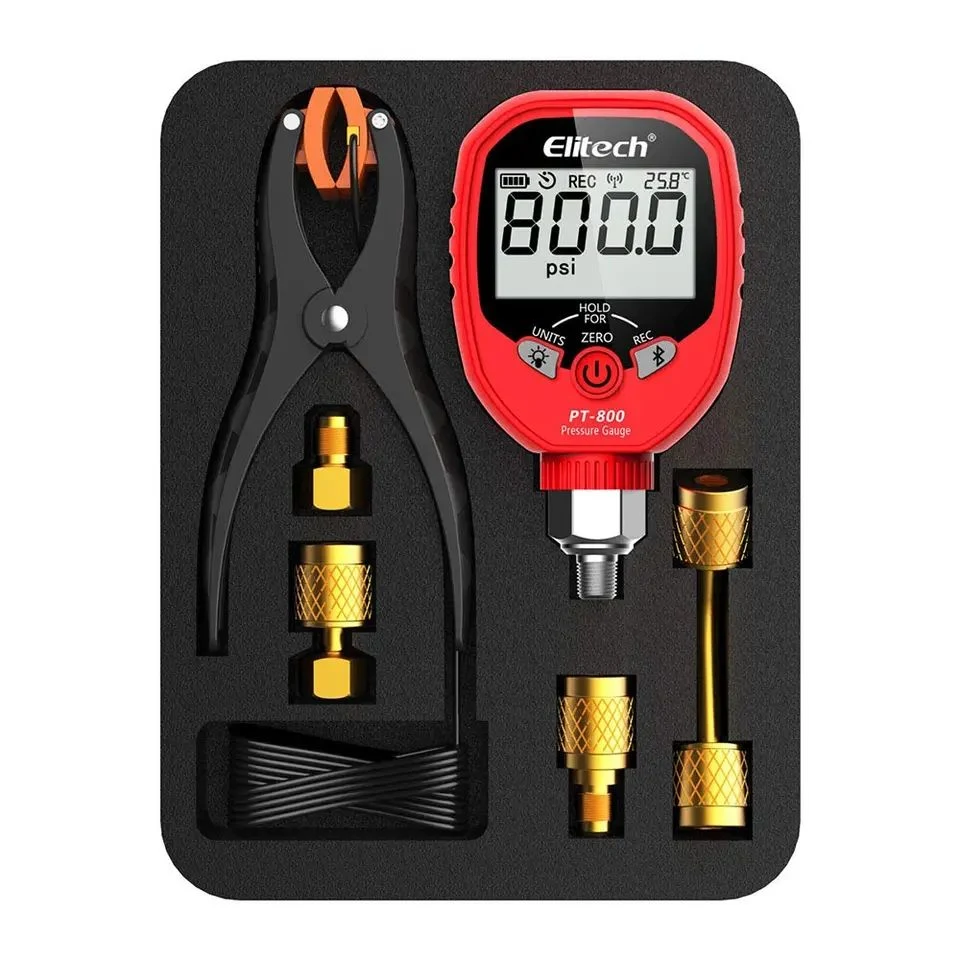 Hedao Refrigeration Pressure Gauge HVAC A/C Manifold Gauge Wireless Digital Pressure Temperature Gauge