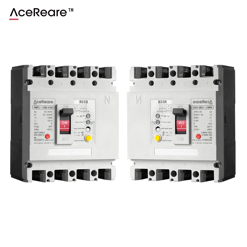 Arm1l Series Residual Current Protected Circuit Breaker MCCB 4poles 125AMP Molded Case Circuit Breaker