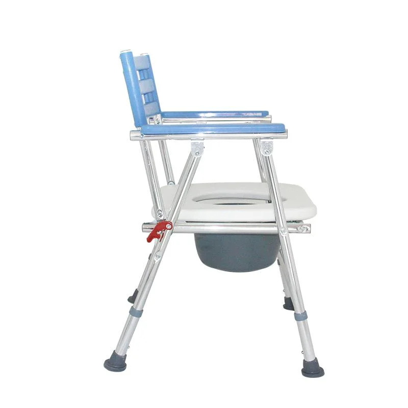 Le pliage des fournitures de soins de santé Personnes âgées réglable Potty commode Président tabouret de bain Douche Chaise en aluminium