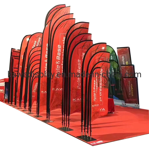 Promotional Banner Flying Strong Fibreglass Material Feather/Teardrop Pole Outdoor/Indoor Advertising Display Stand