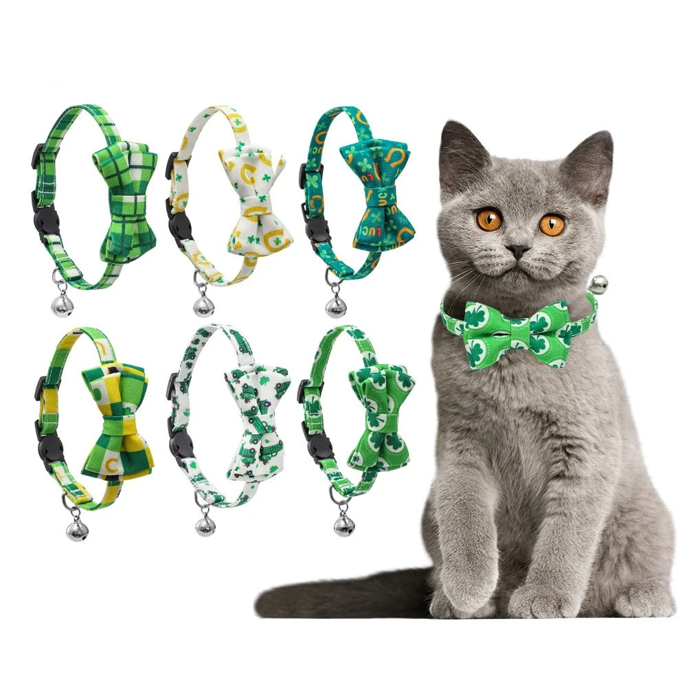 Christmas Cat Costume Accessories Cat Bowknot Collars Bell