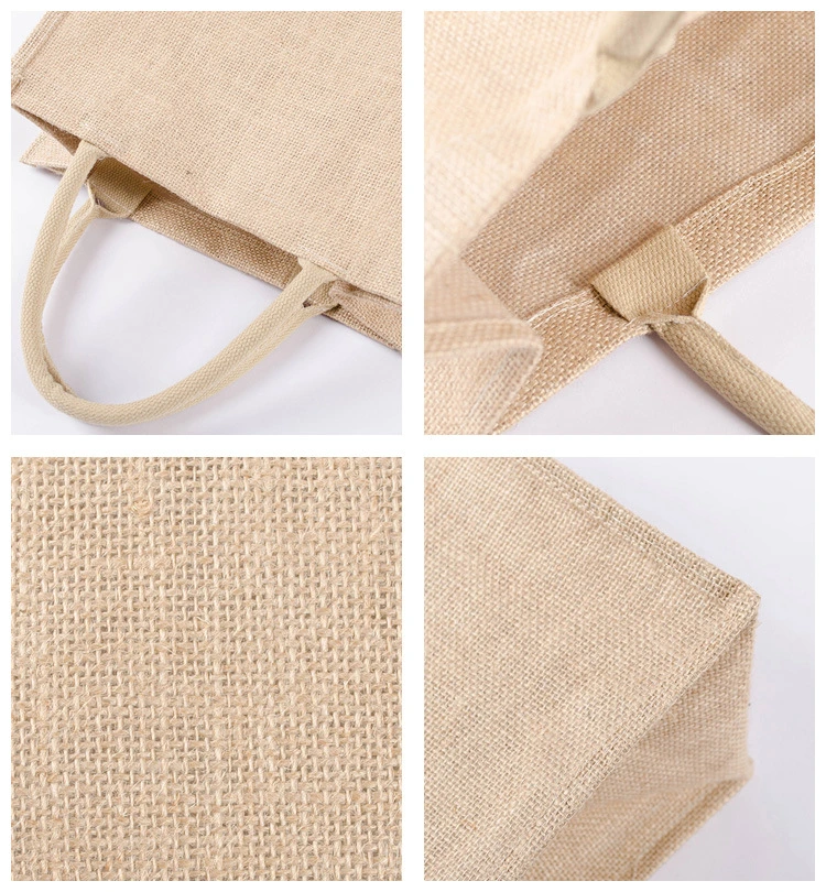 ECO friendly main Woven jute sacs de shopping Rectangle panier pour femmes.