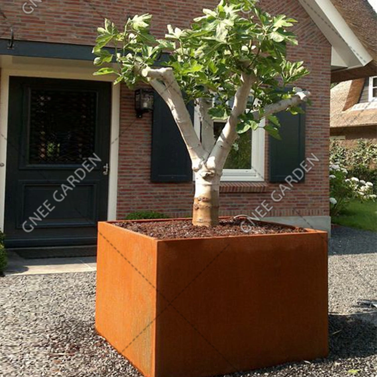 Panela de Flores de Metal Whehering da Plantadeira de Aço Corten