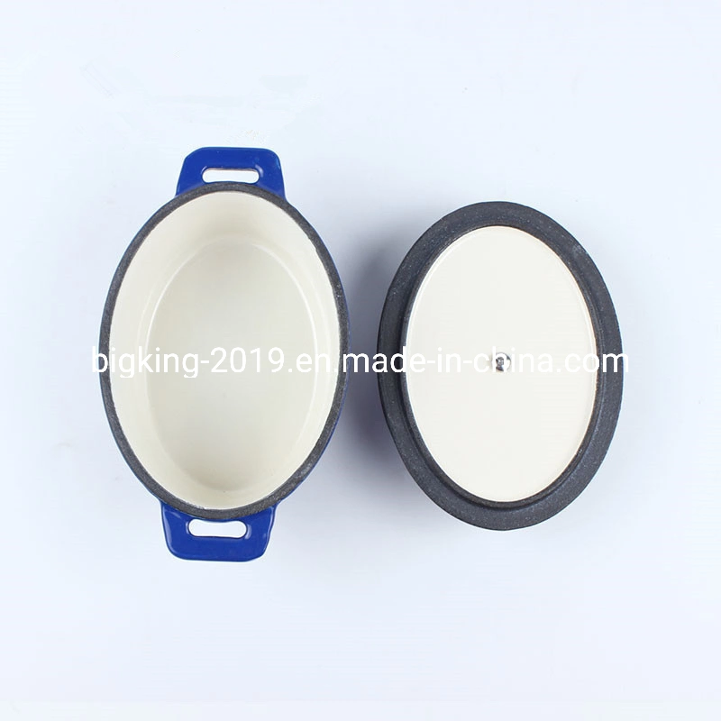 Pre-Seasoned Mini de hierro fundido cacerola Oval Pot