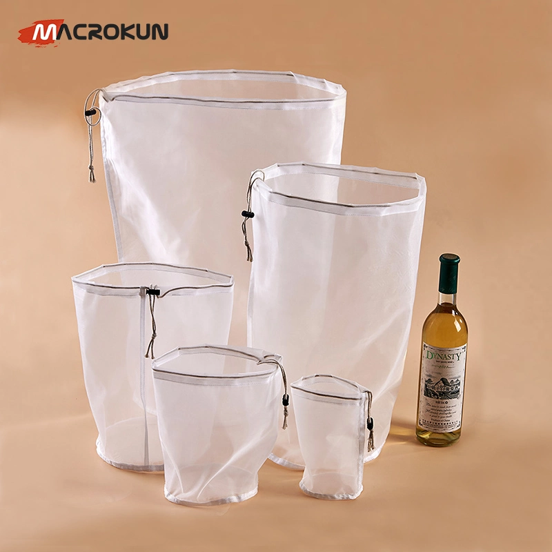 Food Grade 120 Mesh Brewing Filter Bag Wine Homebrew Reusable Filtering Fine Nylon Mesh Strainer