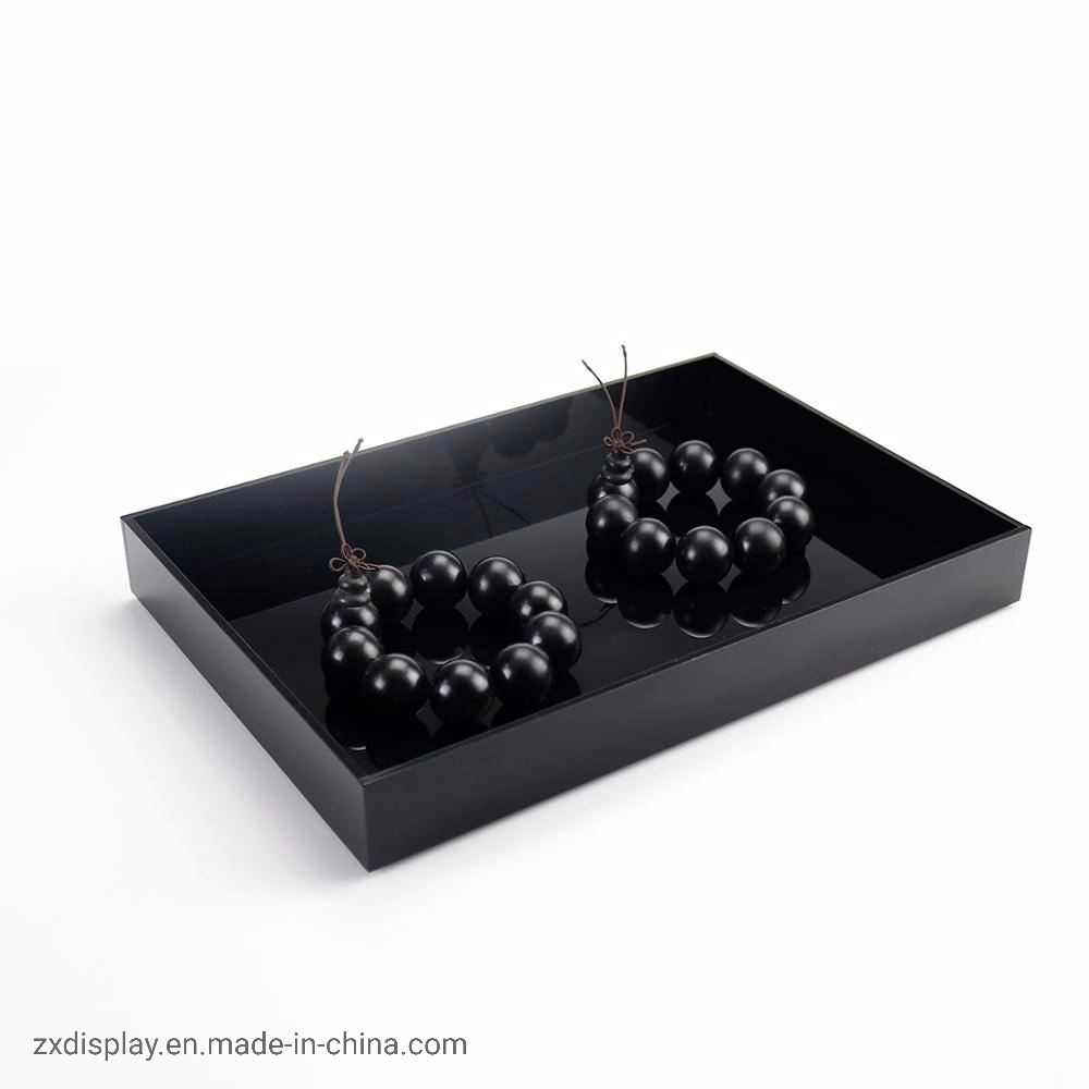 Wholesale Luxury Black Acrylic Jewelry Display Tray Box