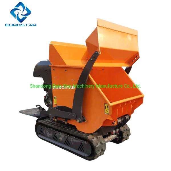 CE Certified EPA4 Engine Skid Steer Crawler Mini Track 500kgs Loading Dumper Truck Dumping Carrier Barrow Rubber Tracks Mini Loader Dump