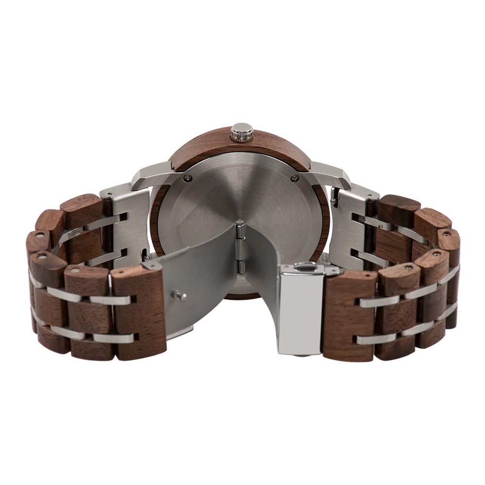 Hot Products Stainless Steel with Compass Wooden Watches for Men and Women