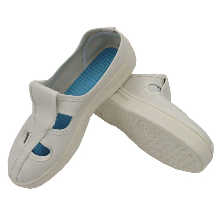 China Best Offer Antistatic ESD 4 Löcher PVC Canvas Schuhe Für Reinraum