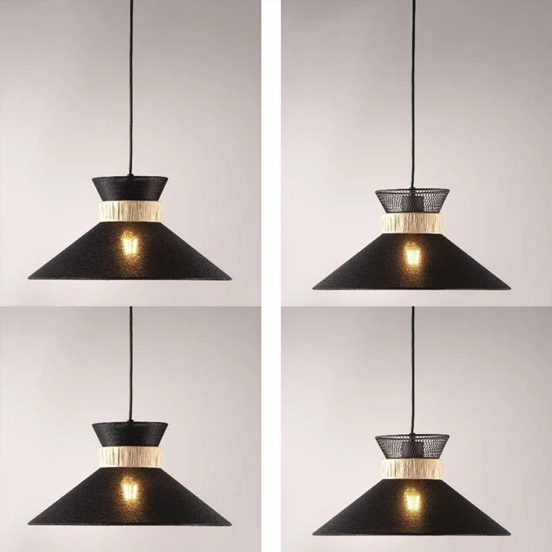 Light with Cloth Cover Living Room Indoor Pendant Lamp Iron Solid Classic American Modern Lighting