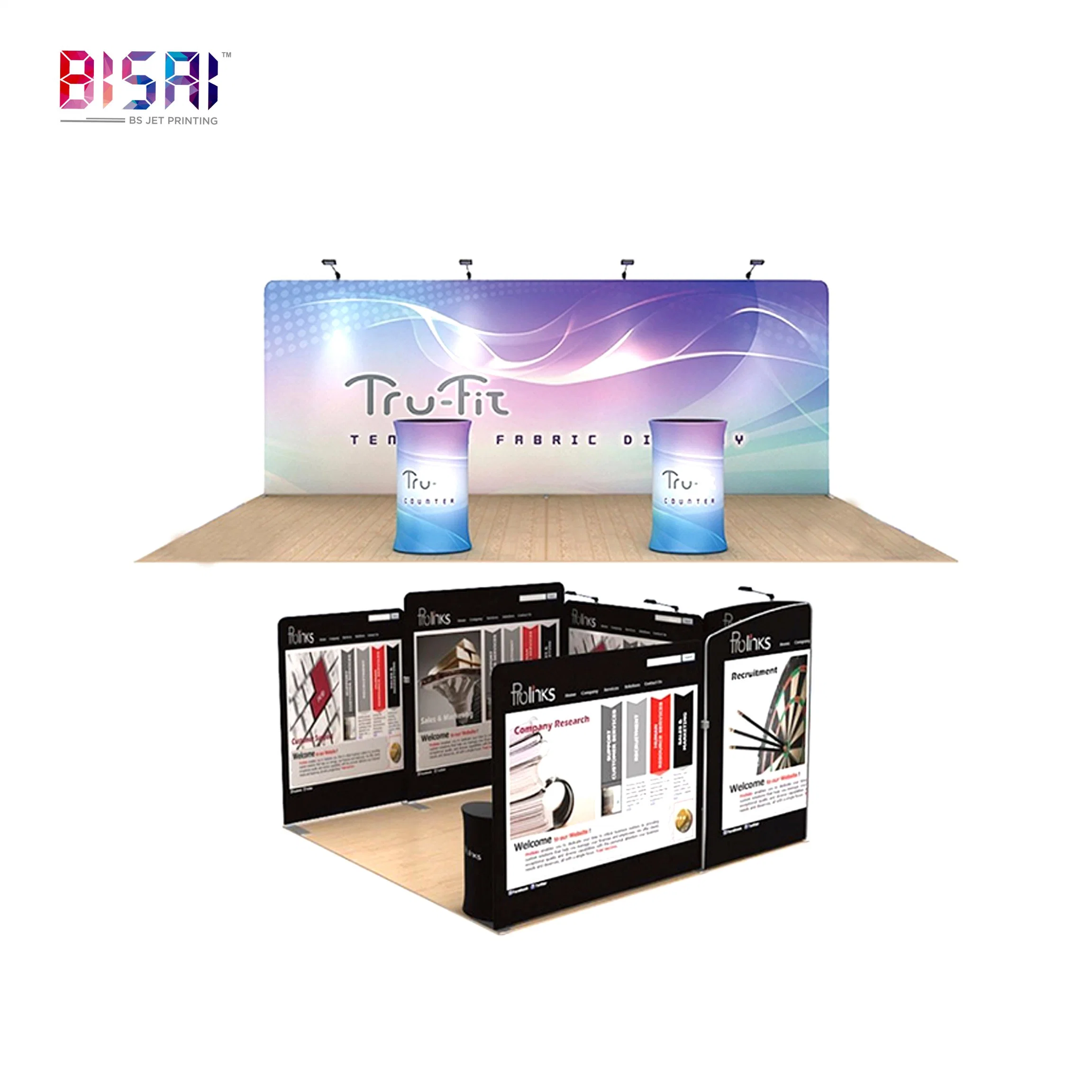 Benutzerdefinierte Ausstellung Werbung Display Pop-up Spannung Stoff Show Act Fast Trade Show Standbanner