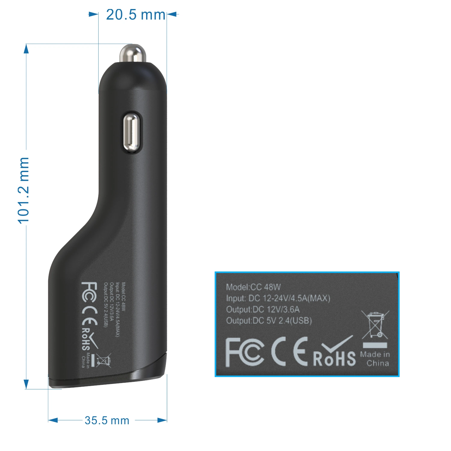 Vendre rapidement 48W 12V 3.6A chargeur de voiture surface ac dc USB pd adaptateur de voyage alimentation pour Microsoft Surface.