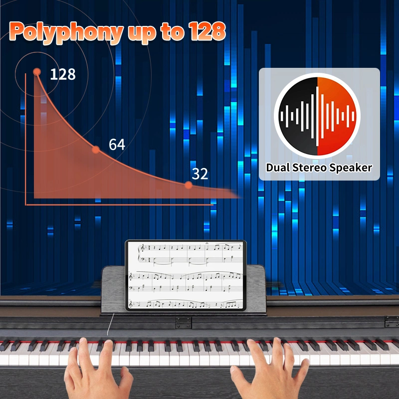 Teclado de Piano eléctrico Digital Signage y mostrar teclados USB Instrumento musical educativos