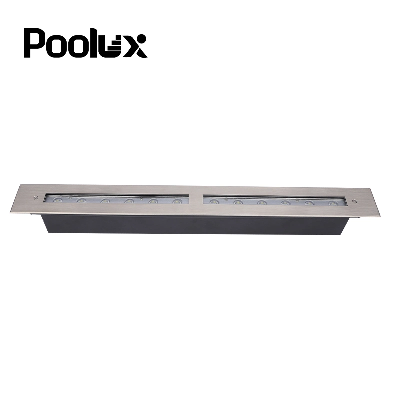 2023 Poolux 550mm 660mm Lampe de sol linéaire rectangulaire encastrée IP67 RGB pour extérieur