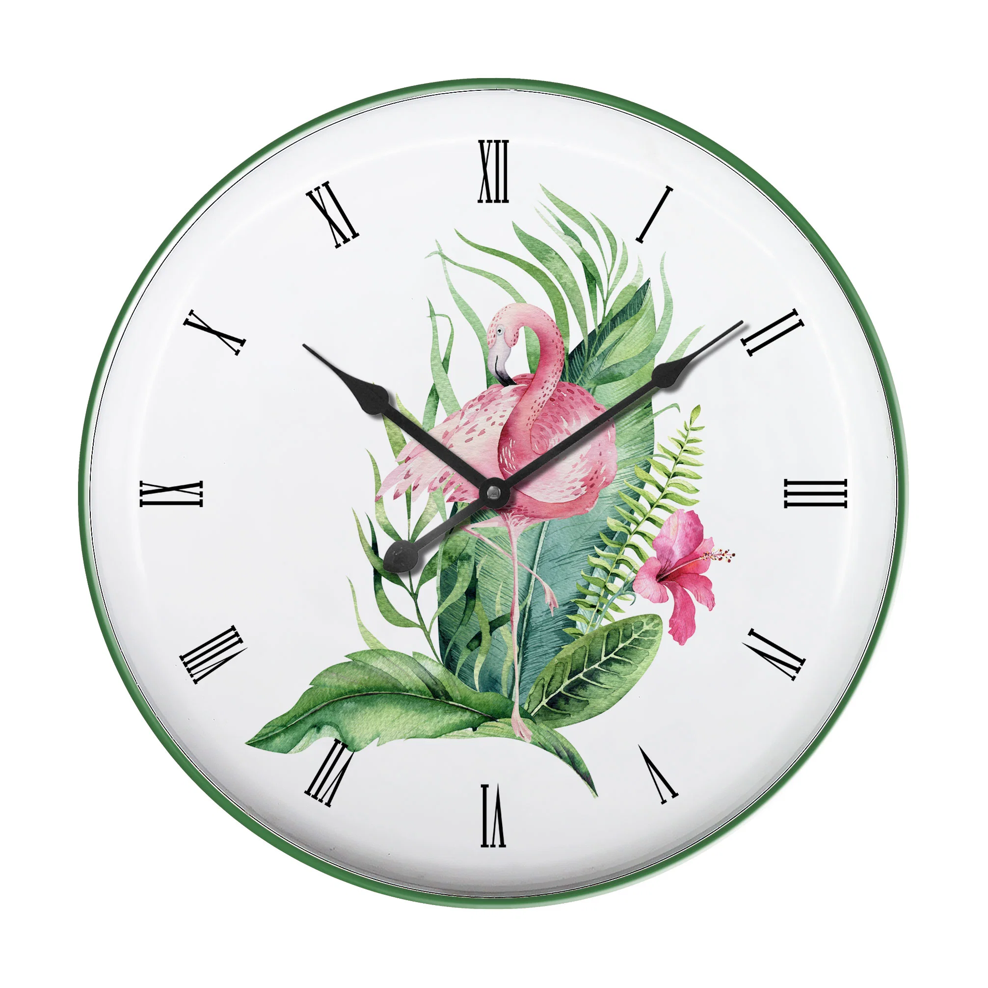 Enamel Looking Iron Metal with UV Printing Decorative Wall Clock