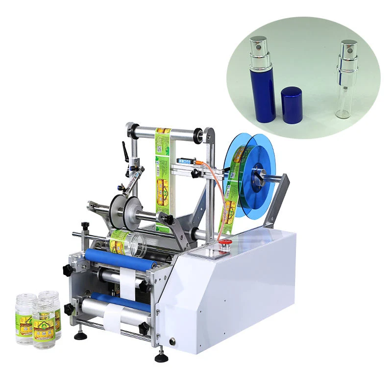 Gainjoys Wine Double Side Sticker Round Water Semi-Automatic Digital Bottle Labeling Printing Machine