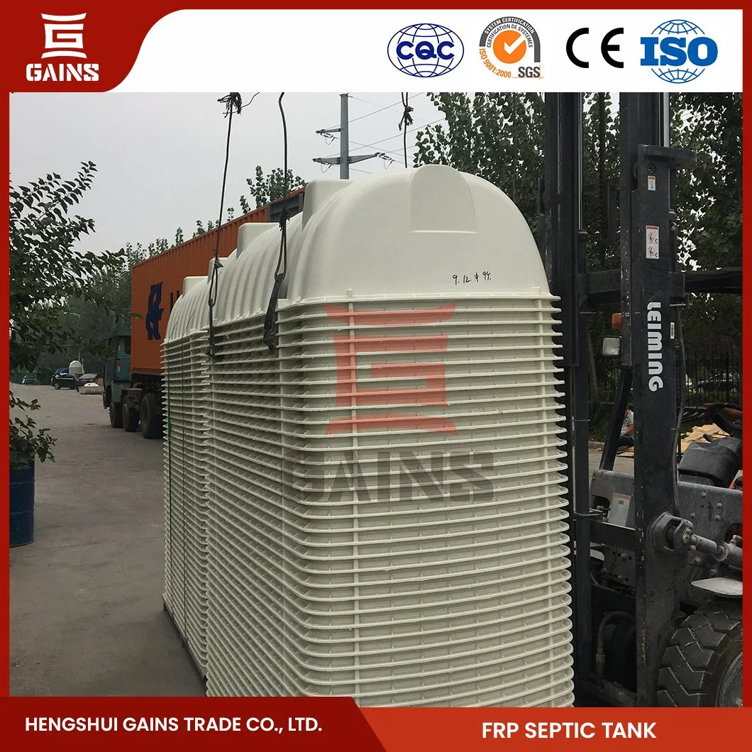 Gains FRP Sewer Septic Tank Fabricators Vertical Fiberglass Septic Tank China Glass Fiber Reinforced Plastic FRP Septic Tank