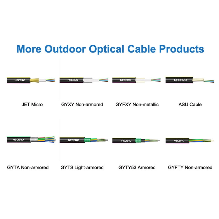 Buen rendimiento impermeable para cable de fibra exterior ASU 80m cable