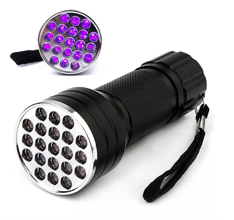 21UV LED Linterna UV Torch 395nm UV Blacklight Flashlight for Dog Urine