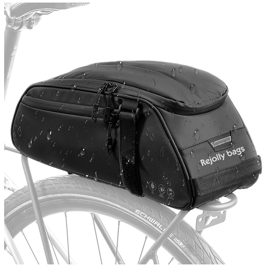 Mala de arrumação para malas de porta-bagagens em porta-bicicletas refletora resistente à água Bolsa de transporte de carga para o banco traseiro de ciclismo