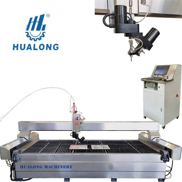 Máquina de Corte CNC Stone Waterjet para vidro, metal, aço, PVC com alta pressão Cortador e High Precision Dabrasiva Water Cut Hlrc-3020 Control, trabalho CNC Centro